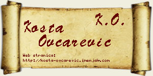 Kosta Ovčarević vizit kartica